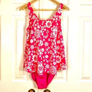 PINK & WHITE MOTHERHOOD MATERNITY BATHING SUIT M